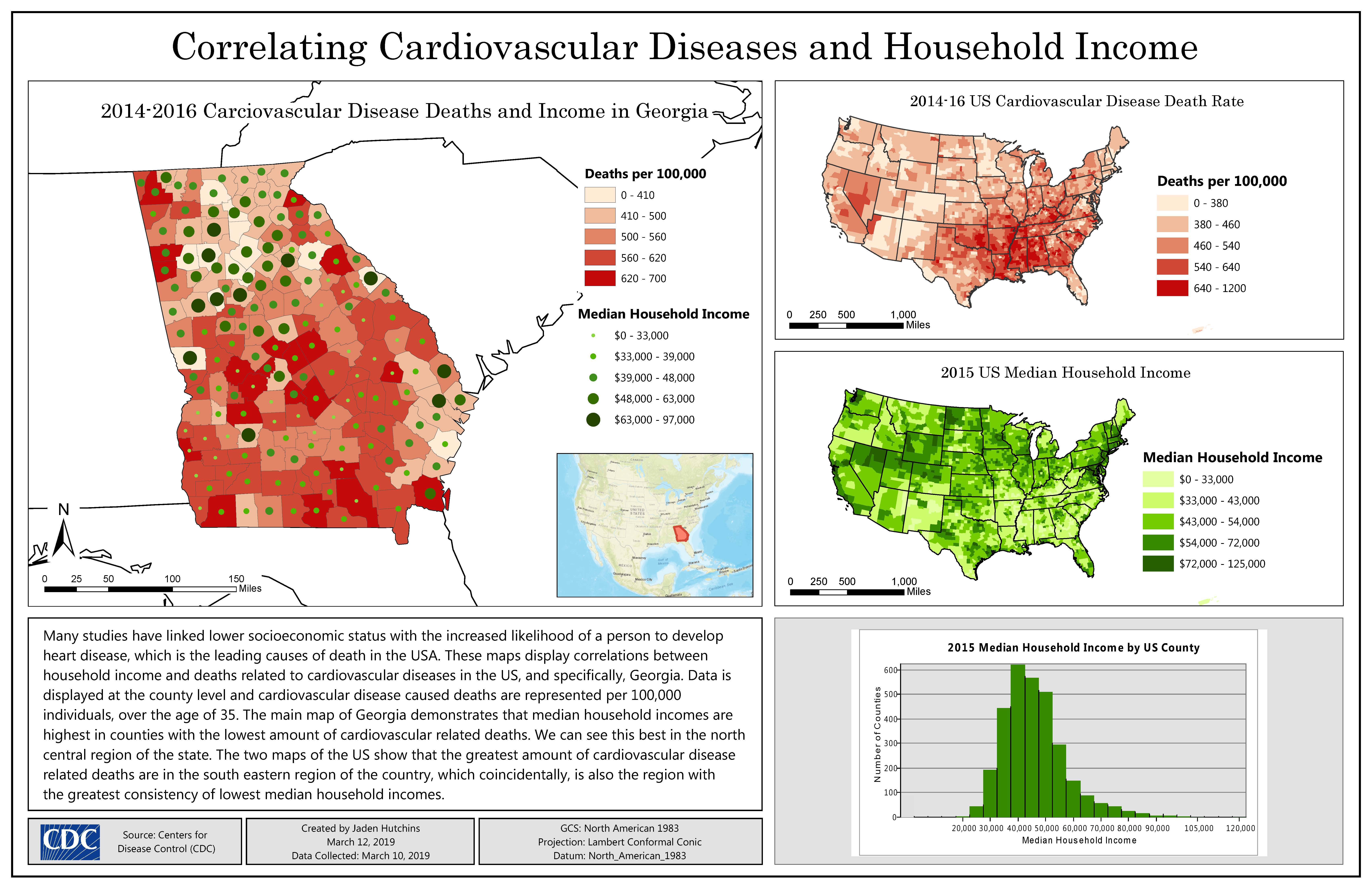 map of cardiovascular disease in Georgia