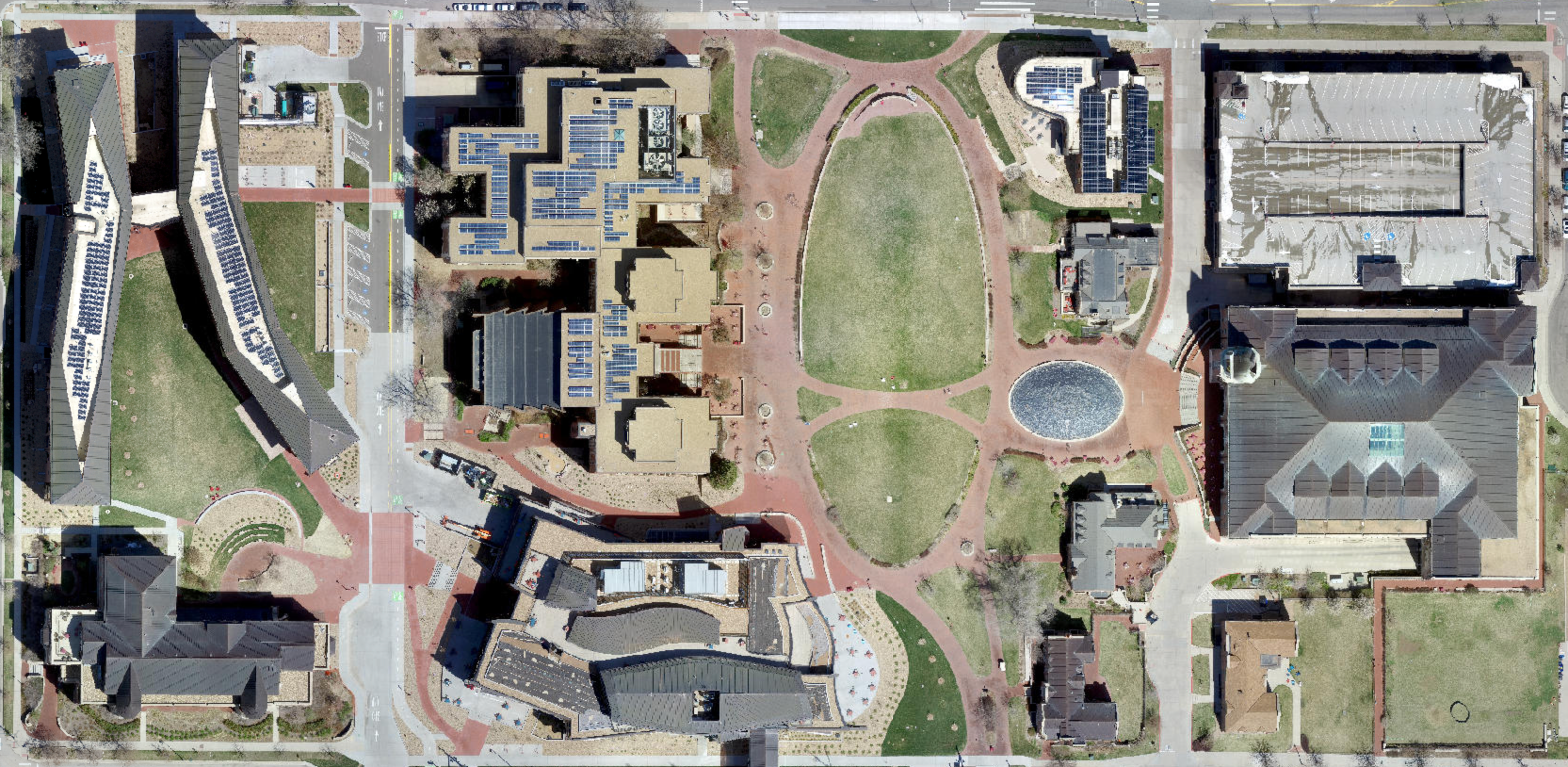 Overhead view of DU campus