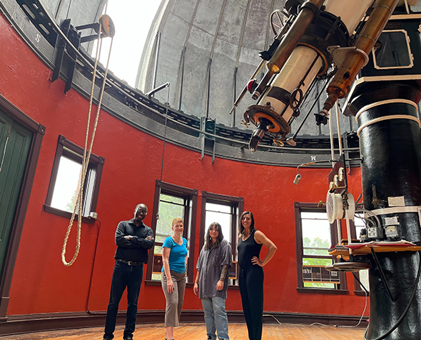 Group of NSM students and their advisor at Chamberlin Observatory