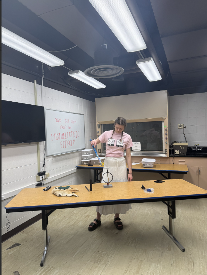student doing hands on demonstration