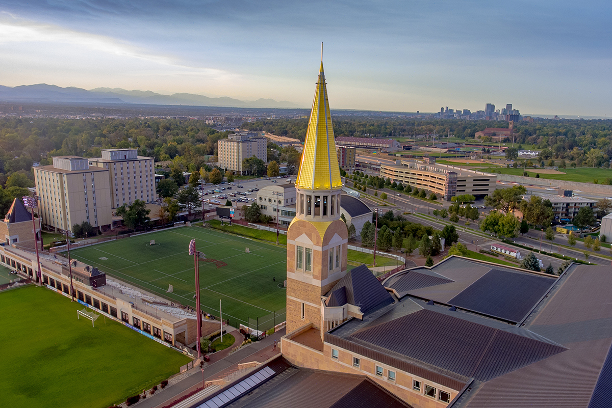 aerial shot of campus