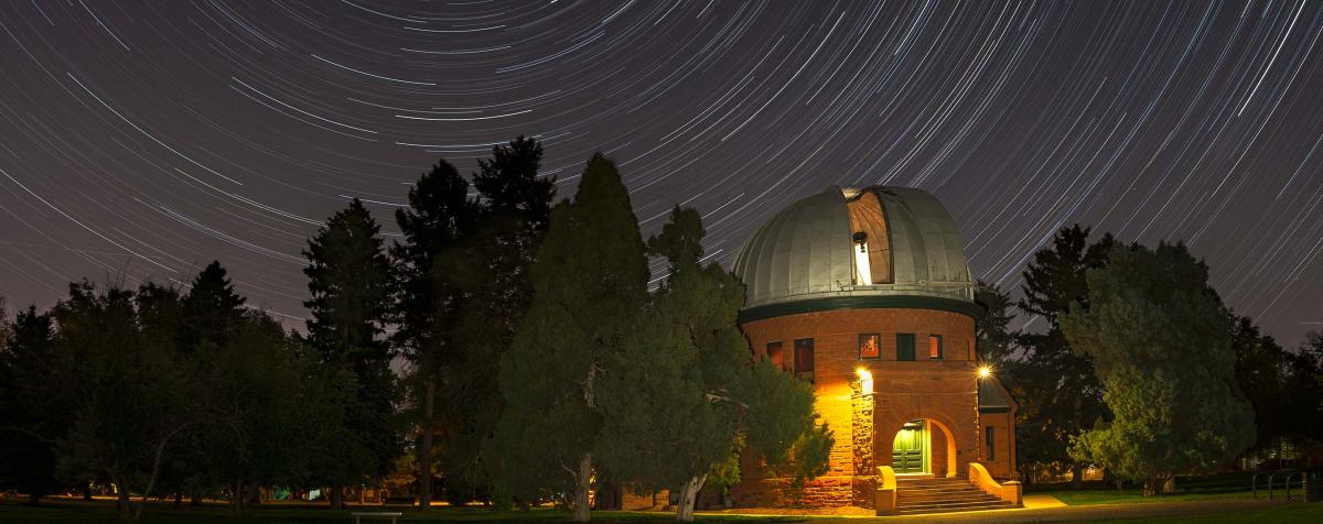 Observatory with starry sky