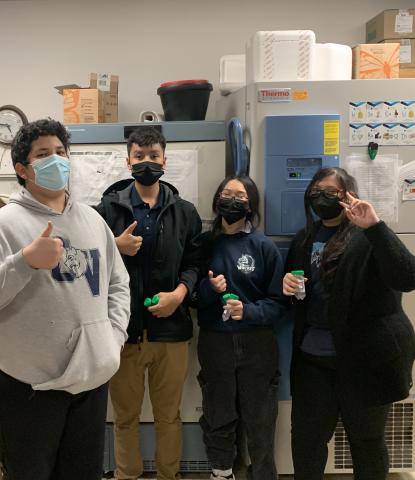 Students pose for a photo in DSST's biochemistry club