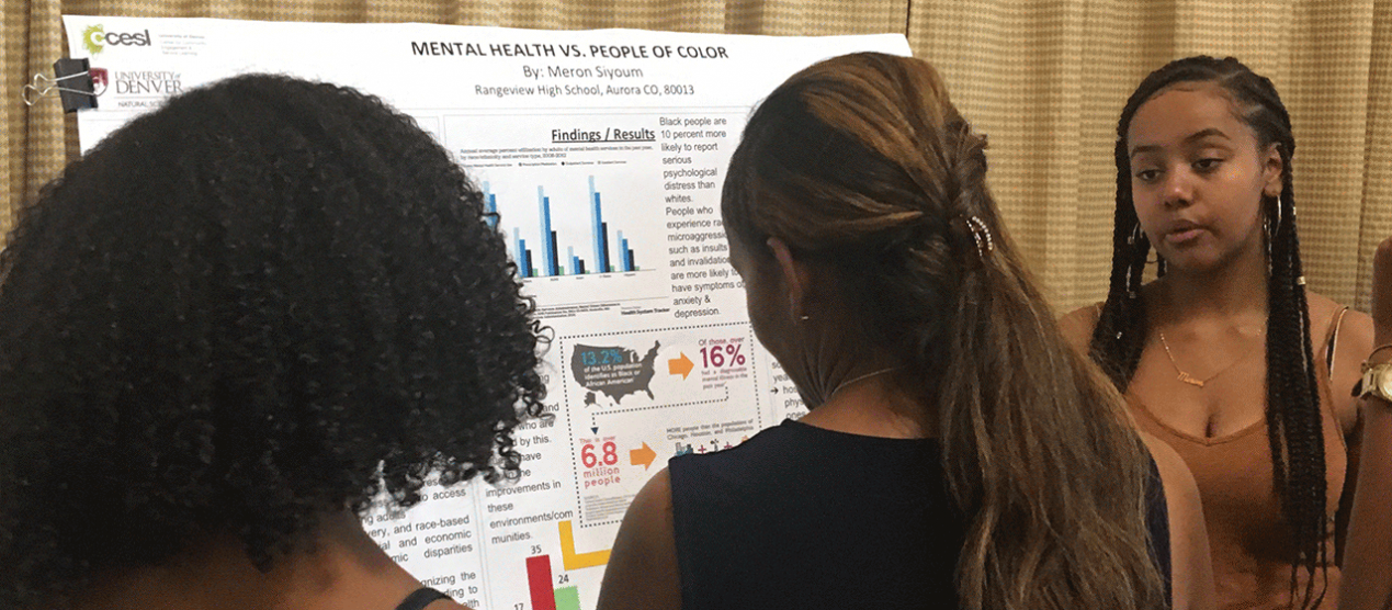 participants at a research poster session